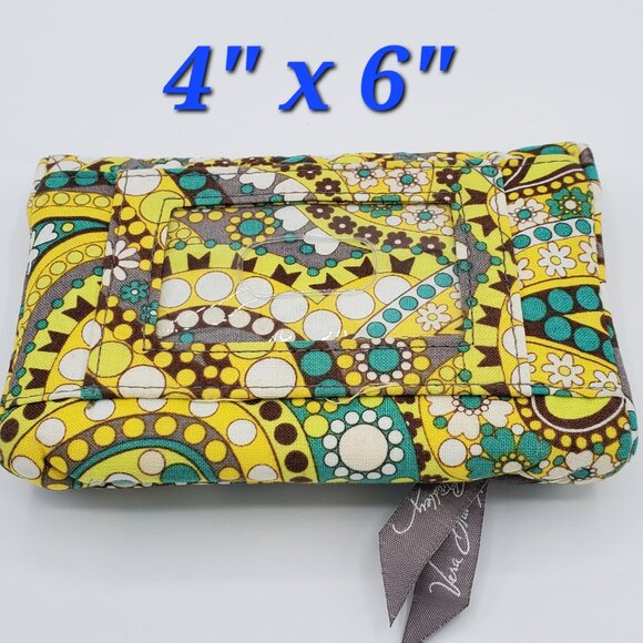 VERA BRADLEY Cotton Quilted Lemon Parfait Tri-Fold Card Holder Coin Purse Wallet - Picture 4 of 6